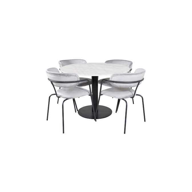 Matgrupp Venture Home Estelle med 4 Aris Stolar Sammet