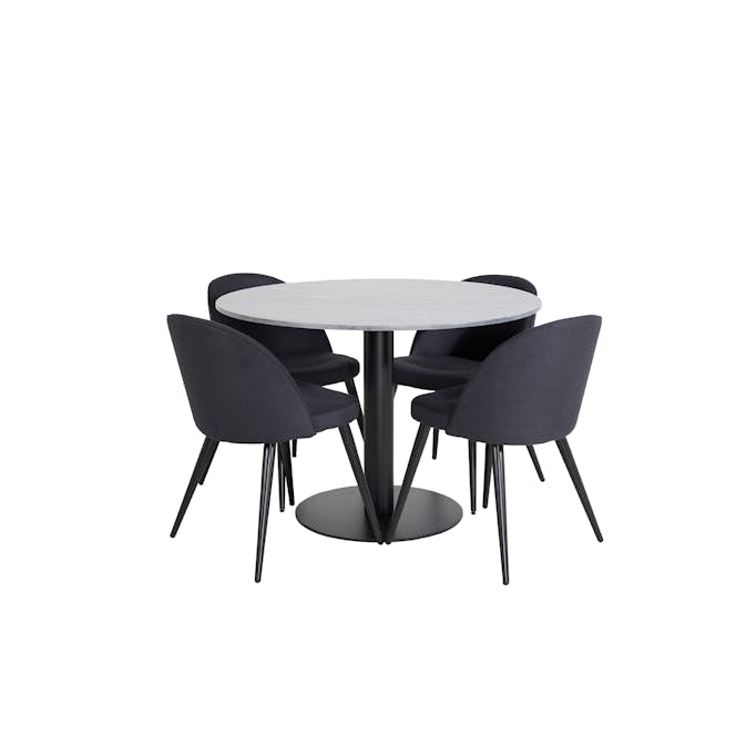 Matgrupp Venture Home Estelle med 4 Valentina Stolar PolyEstelletyg