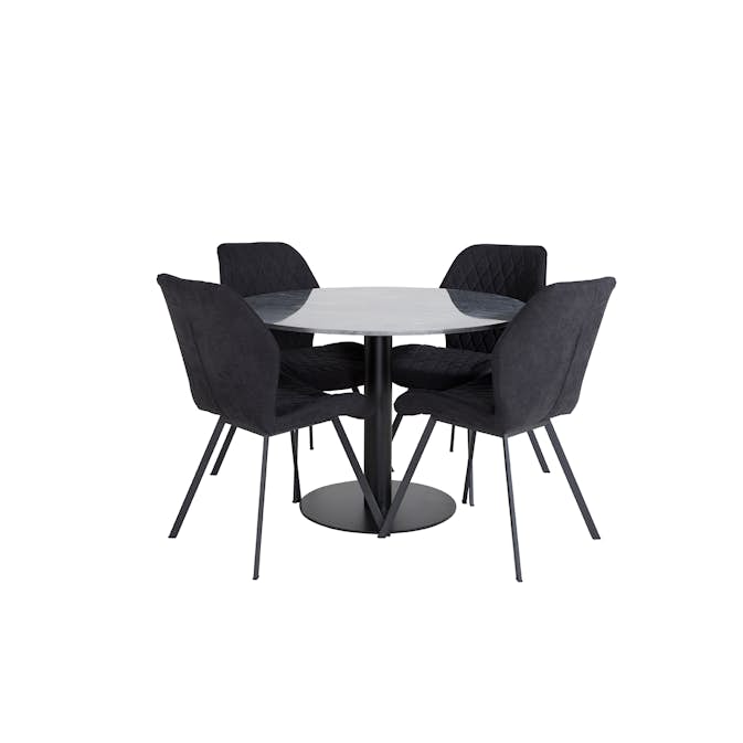 Matgrupp Venture Home Estelle med 4 Geneva Stolar PolyEstelletyg