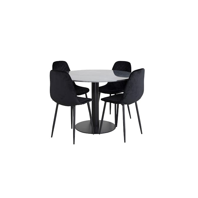 Matgrupp Venture Home Estelle med 4 Phoi Stolar Sammet