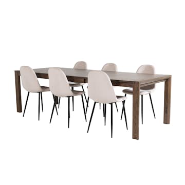 Matgrupp Venture Home Shy med 6 Pobbie Stolar Sammet