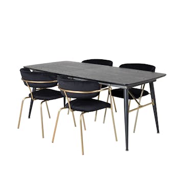 Matgrupp Venture Home Gold med 4 Arrow stolar