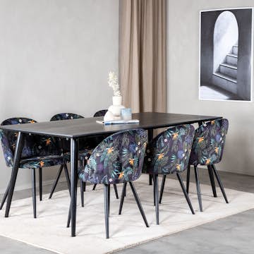 Matgrupp Venture Home Dipp med 6 Velvet Stolar