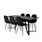 Matgrupp Venture Home Marina med 6 Polar Velvet stolar