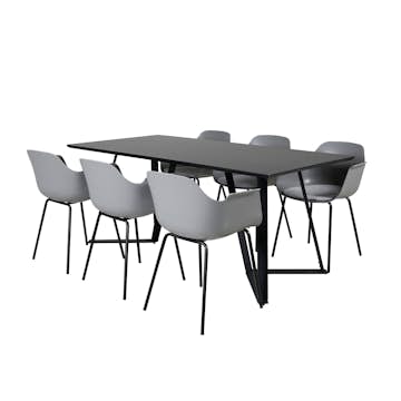 Matgrupp Venture Home Marina med 6 Comfort Plastic stolar