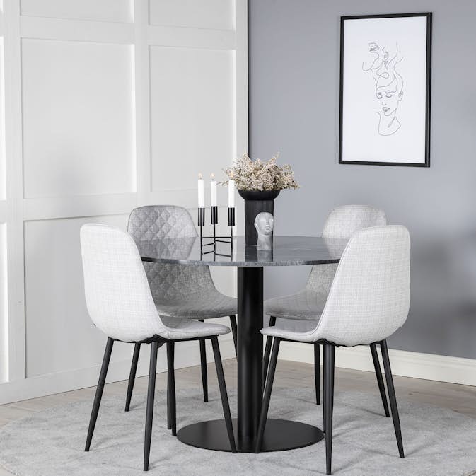 Matgrupp Venture Home Estelle med 4 Polar Diamond stolar