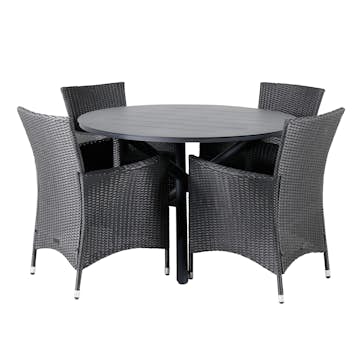 Matgrupp Venture Home Ande med 4 Kew Matstolar