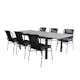 Matgrupp Venture Home Lova 160 med 6 Jefferson Stapelbara Matstolar