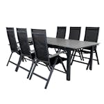 Matgrupp Venture Home Lova 224 Svart med 6 Aleyna Positionsstolar