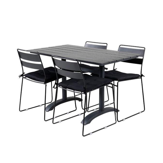 Matgrupp Venture Design Denzel med 4 Lawrence Matstolar