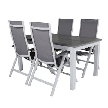 Matgrupp Venture Home Aleyna 152 Vit med 4 Aleyna Positionsstolar