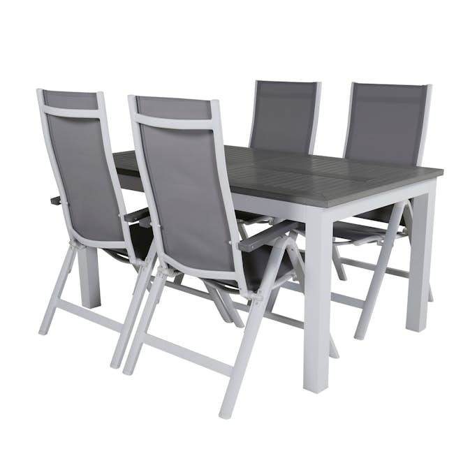 Matgrupp Venture Home Aleyna 152 Vit med 4 Aleyna Positionsstolar