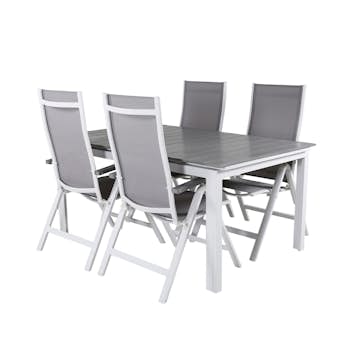 Matgrupp Venture Home Lova 160 Vit med 4 Aleyna Positionsstolar