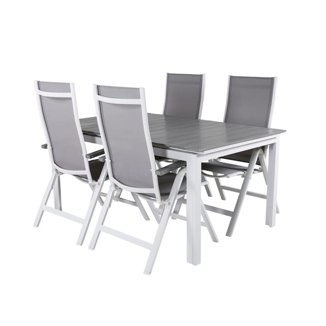 Matgrupp Venture Home Lova 160 Vit med 4 Aleyna Positionsstolar