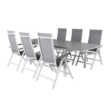 Matgrupp Venture Home Lova 160 Vit med 6 Aleyna Positionsstolar