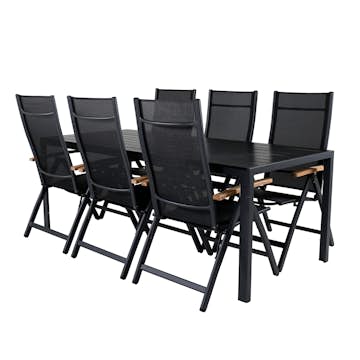 Matgrupp Utomhus Venture Home Bront med 6 Perla PositionsTrädgårdsstolar