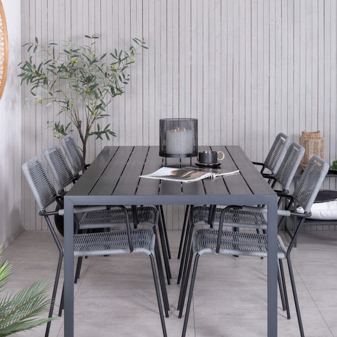 Matgrupp Utomhus Venture Home Bront med 6 Leon Trädgårdsstolar