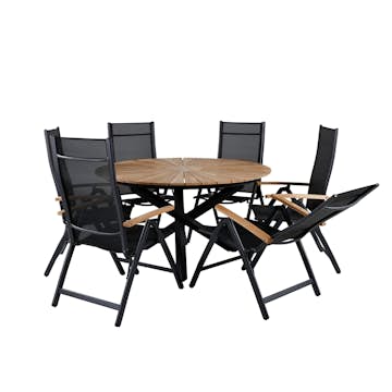 Matgrupp Utomhus Venture Home Meya med 6 Perla PositionsTrädgårdsstolar