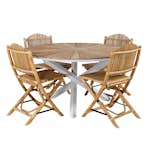 Matgrupp Venture Home Mendi Rund med 4 Cane Stolar