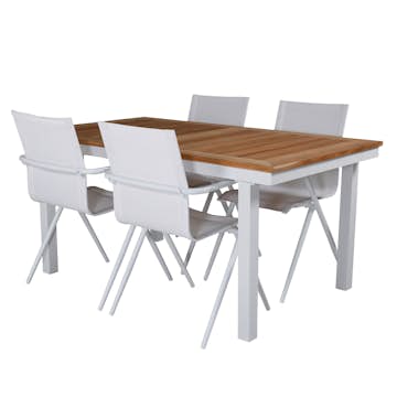 Matgrupp Utomhus Venture Home Pave med 4 Act Trädgårdsstolar L: 160 cm