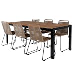 Matgrupp Utomhus Venture Home Bois med 6 Levi Trädgårdsstolar