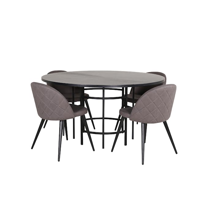 Matgrupp furniture/fashion Copenhagen Ø140 cm med 4 Velvet Stolar