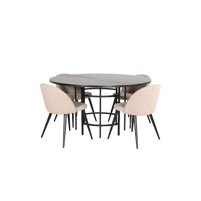 Matgrupp furniture/fashion Copenhagen Ø140 cm med 4 Velvet Stolar