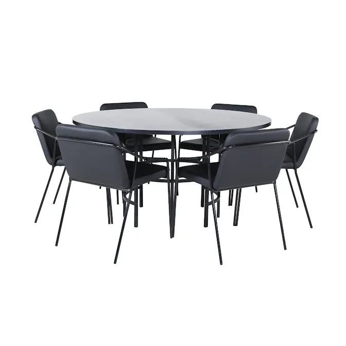 Matgrupp Venture Home Wien med 6 Tjärö Stolar Konstläder