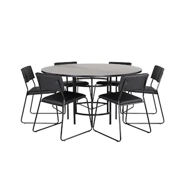 Matgrupp Venture Home Wien med 6 Kungshamn Stolar Konstläder