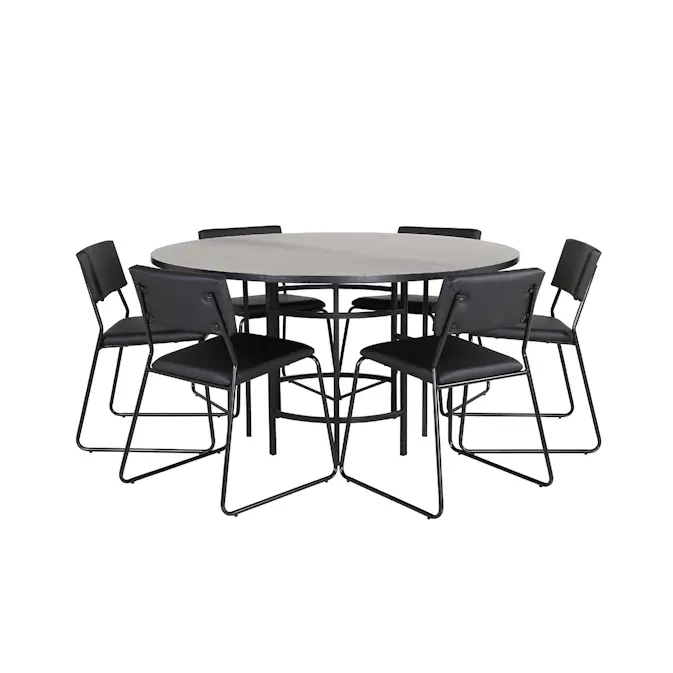 Matgrupp Venture Home Wien med 6 Kungshamn Stolar Konstläder