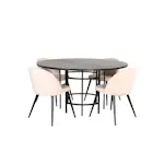 Matgrupp Venture Home Wien med 4 Valentina Stitcthes Stolar Sammet