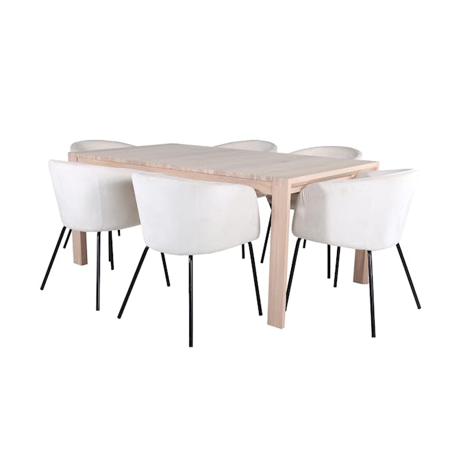 Matgrupp Venture Home Shy med 6 Bergen Stolar Sammet
