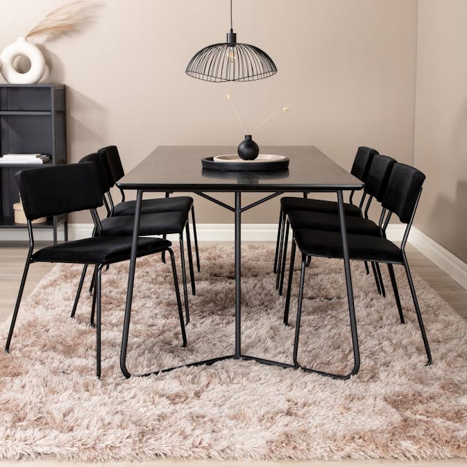 Matgrupp Venture Home Annika med 6 Kungshamn Stolar Sammet