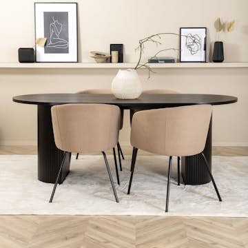 Matgrupp Venture Home Bianca med 4 Bergen Stolar Polyester