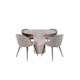 Matgrupp Venture Home Bianca Rund med 4 Valentina Stitcthes Stolar Polyester
