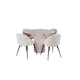 Matgrupp Venture Home Bianca Rund med 4 Valentina Stitches Stolar Sammet