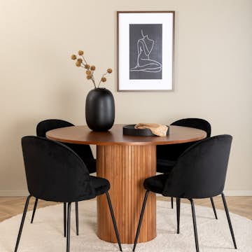 Matgrupp Venture Home med Bianca Matbord och 4 Wrigley Matstolar