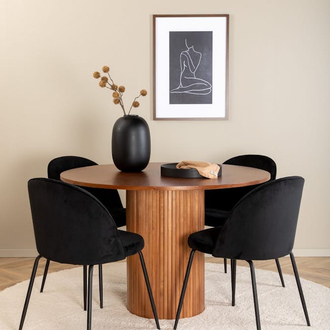 Matgrupp Venture Home med Bianca Matbord och 4 Wrigley Matstolar