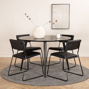 Matgrupp Venture Home Dipp Ø115 cm med 4 Kenth Stolar