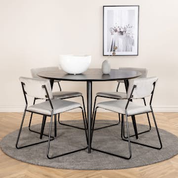 Matgrupp Venture Home Dipp Ø115 cm med 4 Kenth Stolar