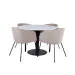 Matgrupp Venture Home Estelle Ø106 cm med 4 Berit Stolar