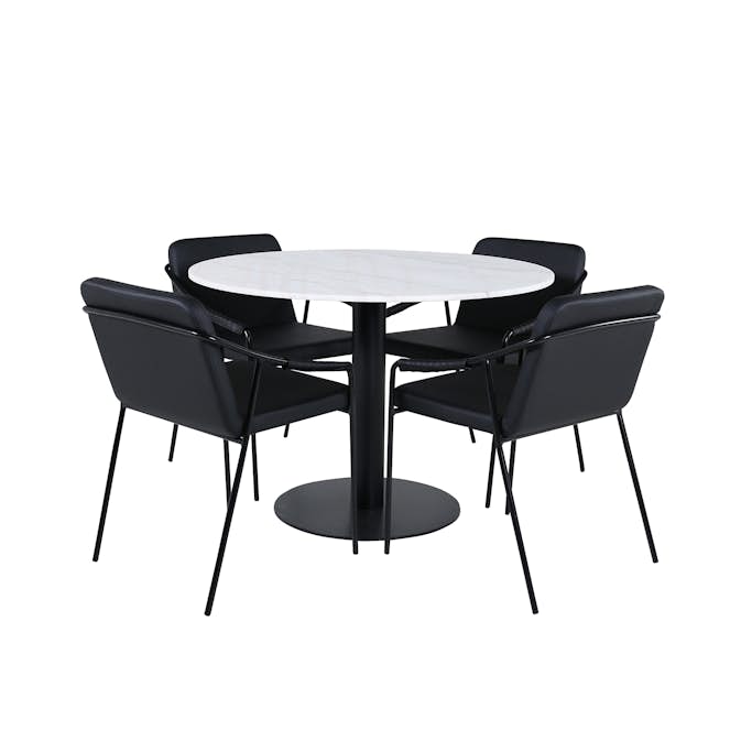 Matgrupp Venture Home med Ester Matbord och 4 Tjärö Matstolar