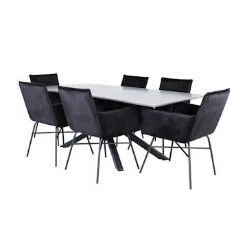 Matgrupp Venture Home med Piata Matbord och 6 Annika Matstolar