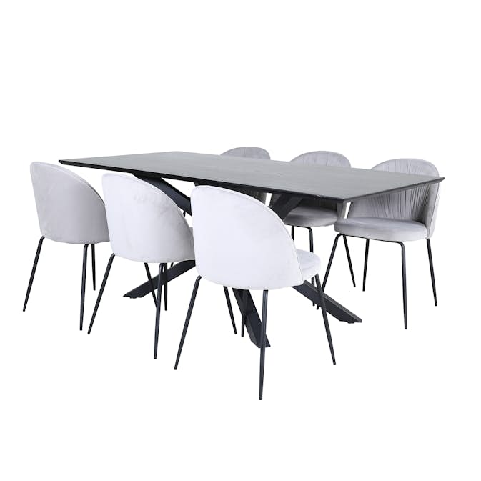 Matgrupp Venture Home med Piata Matbord och 6 Wrigley Matstolar