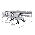 Matgrupp Venture Home med Piata Matbord och 6 Kungshamn Matstolar i Sammet