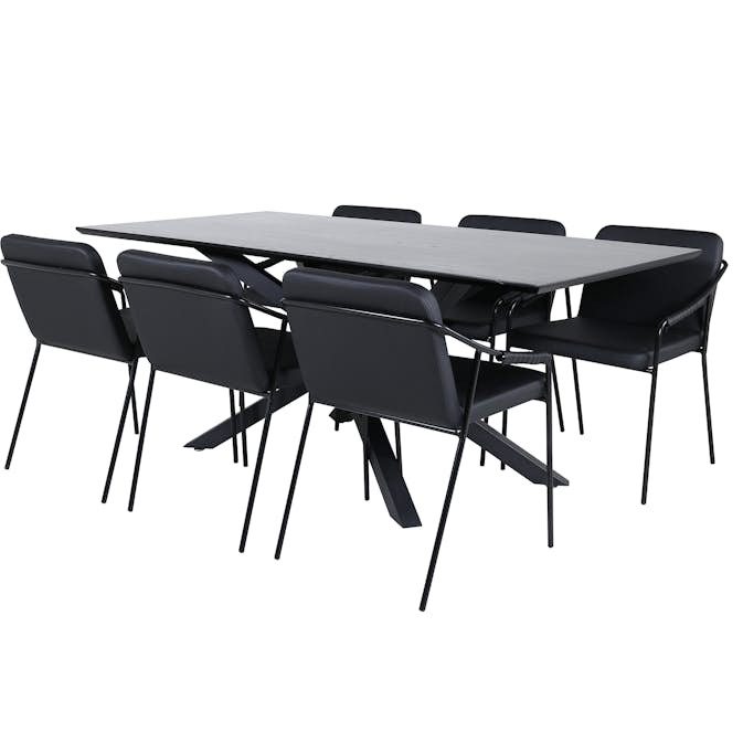 Matgrupp Venture Home med Piata Matbord och 6 Tjärö Matstolar