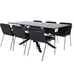 Matgrupp Venture Home med Piata Matbord och 6 Tjärö Matstolar