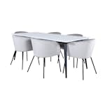 Matgrupp Venture Home Jolie med 6 Bergen Stolar Sammet