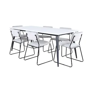 Matgrupp Venture Home Jolie med 6 Kungshamn Stolar Sammet