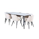 Matgrupp Venture Home Jolie med 6 Valentina Stitcthes Stolar Sammet